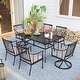 preview thumbnail 22 of 38, MAISON ARTS 7-Piece Patio Dining Set Steel Panel Table & 6 Dining Arm Chairs