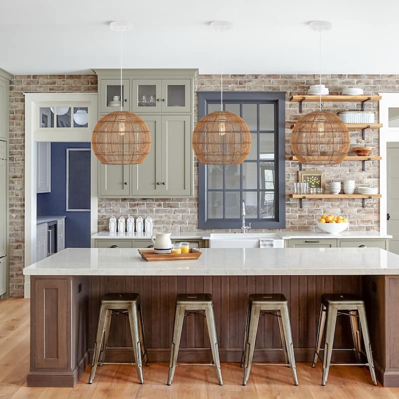 Lucas 1-Light Farmhouse Coastal 180" Cord Plug-In or Hardwired LED Pendant, by JONATHAN Y
