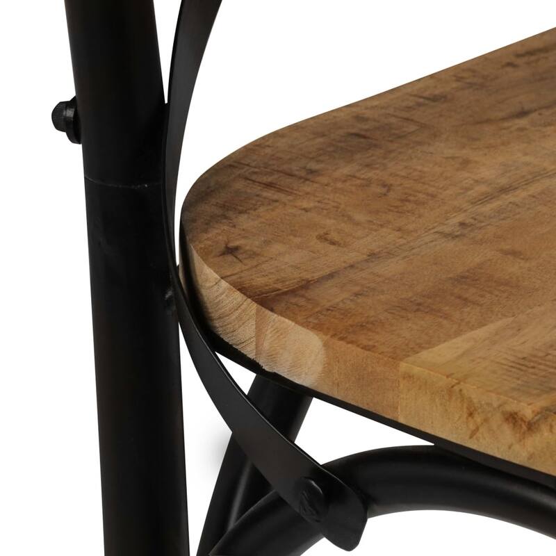 vidaXL Cross Chairs 4 pcs Black Solid Mango Wood - 20.1" x 20.5" x 33.1"