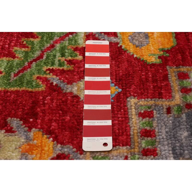 ECARPETGALLERY Hand-knotted Modern Oushak Red Wool Rug - 12' 2" x 15'