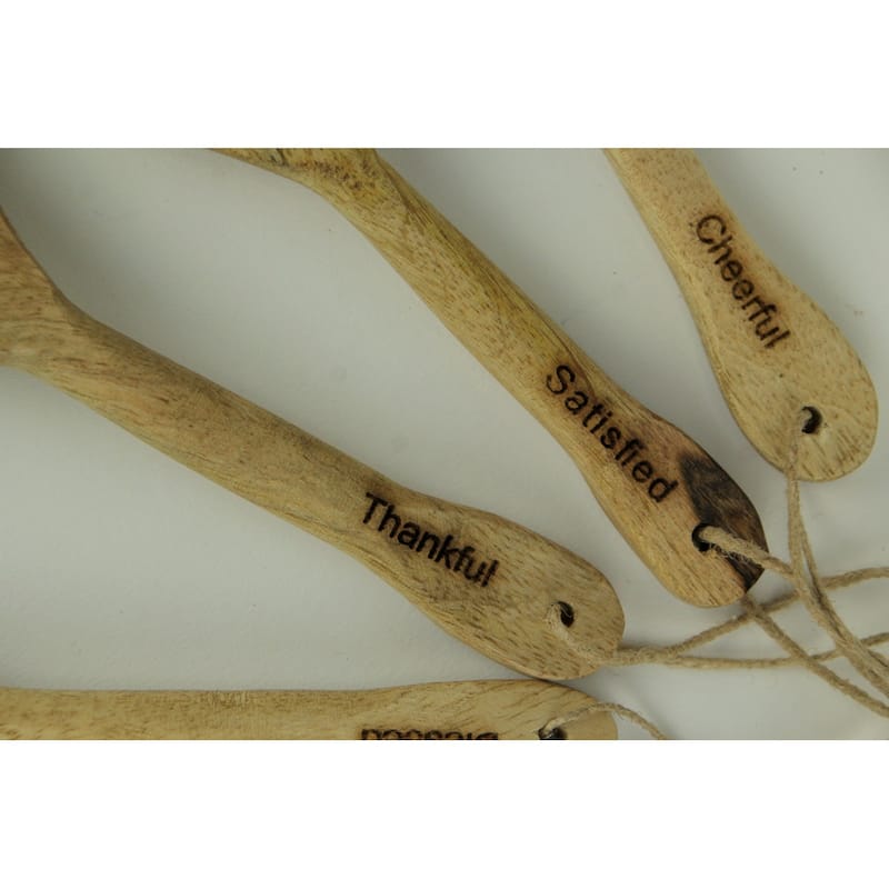 Engraved Inspirational Words Wooden Spoons Kitchen Utensils (Set Of 6) - 0.5 X 5.5 X 1.5 inches