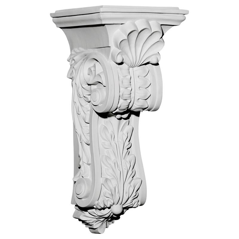 4 5/8"W x 5 1/4"D x 10 3/4"H Scroll Leaf Corbel - 7 7/8"W x 8 3/4"D x 18 1/4"H