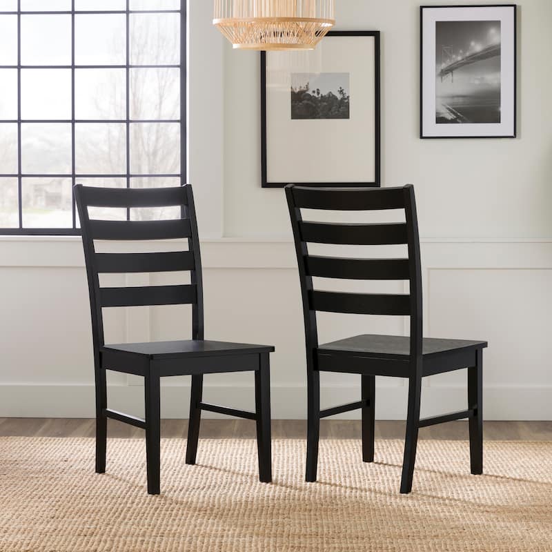 Middlebrook Wood Ladder Back Dining Side Chairs (Set of 2) - Black