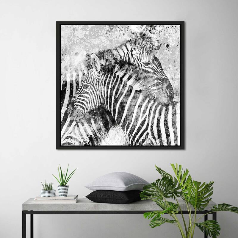 "Zebra Pair" by Carol Robinson Print on Floating Canvas