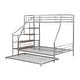 preview thumbnail 11 of 14, Contemporary Design Metal Bunk Bed with Trundle and Storage Staircase, Twin over Full Size, Silver