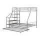 preview thumbnail 10 of 13, Twin over Full Size Metal Bunk Bed with Trundle, Silver