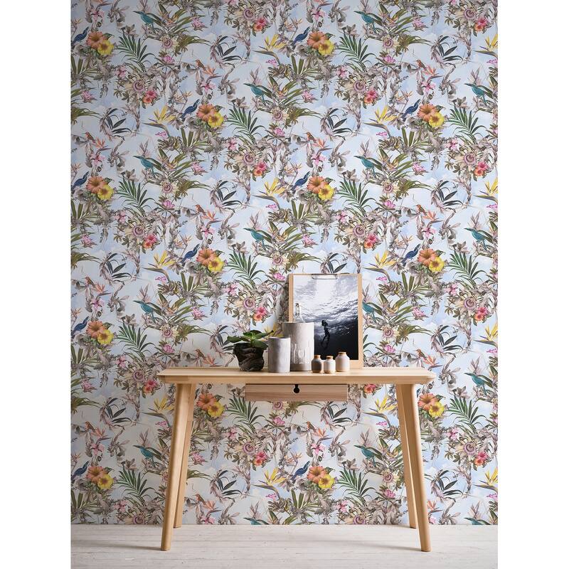 AS Creation Hollis Sky Blue Tropical Wallpaper