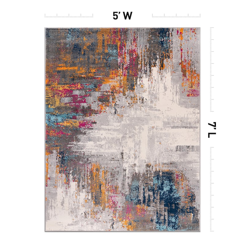 World Rug Gallery Bari Contemporary Abstract Art Area Rug