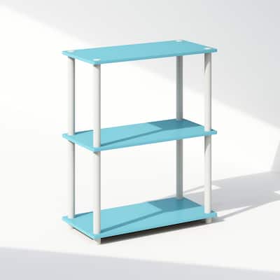 23.6 in. Tall White Wood 3-Shelf Bookcase