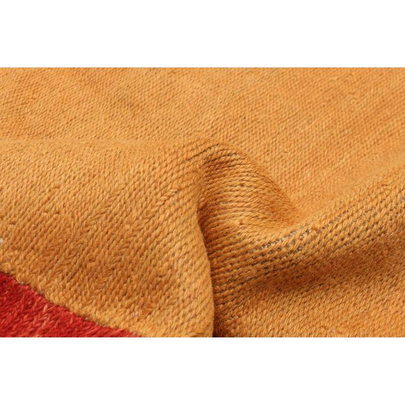 ECARPETGALLERY Flat-Weave Kashkuli Light Orange Wool Tapestry Kilim - 6'5 x 7'6
