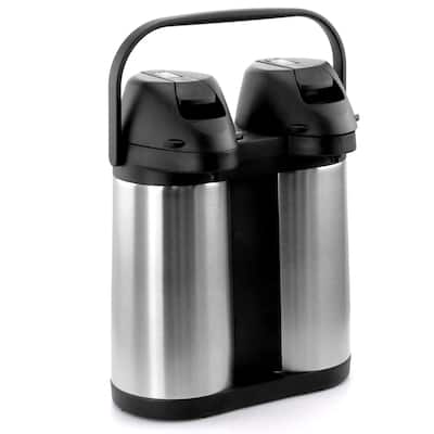 MegaChef Dual 1.9 Quart Stainless Steel Airpot, Hot Water Dispenser for Coffee and Tea