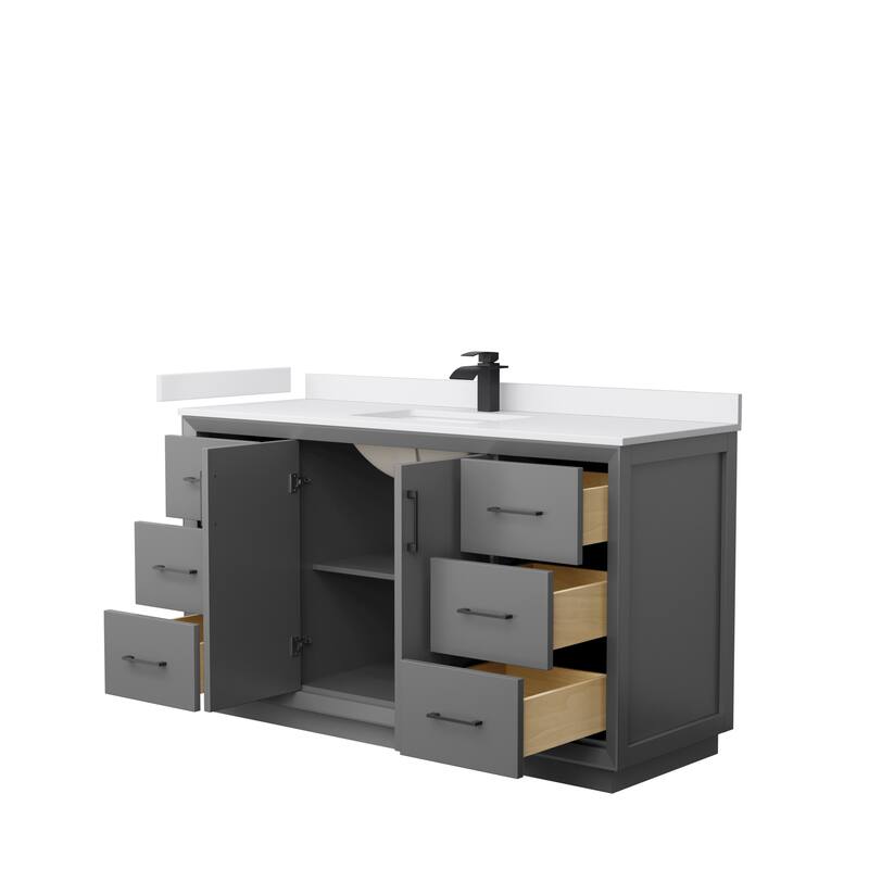 Strada 60-Inch Single Vanity Set, Cultured Marble Top