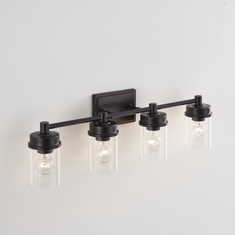 KAWOTI 4-light Modern Bathroom Vanity Light with Cylinder glass
