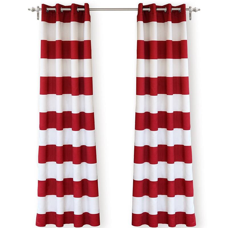 DriftAway Mia Stripe Room Darkening Curtain Panel Pair