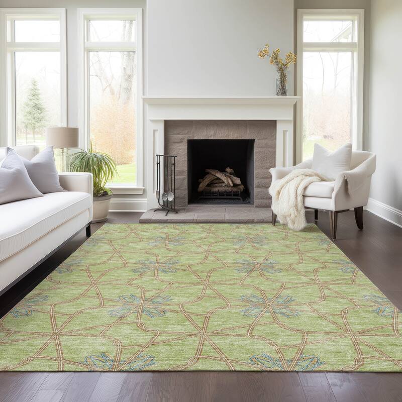 Machine Washable Indoor/ Outdoor Chantille Contempoary Whimsy Rug