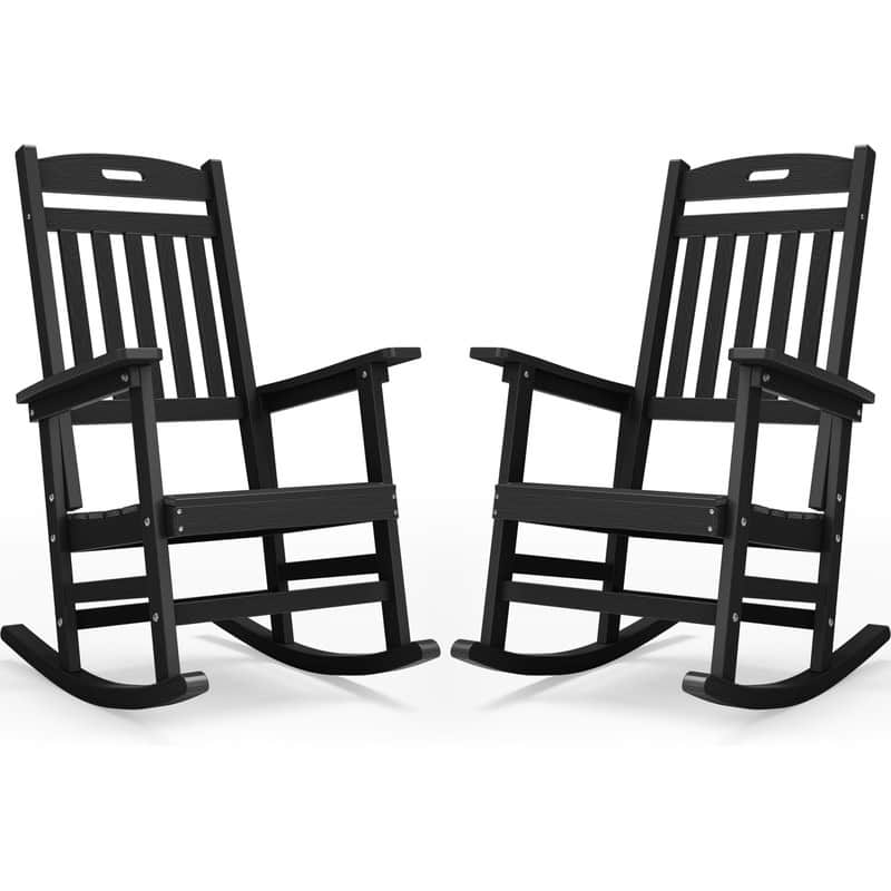 WINSOON All Weather Outdoor/ Indoor Rocking Chair, Set of 2