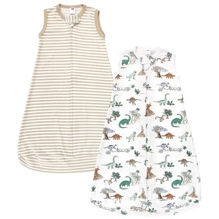 Hudson Baby Cotton Long-Sleeve Wearable Sleeping Bag, Sack, Blanket, Boy Dino World Sleeveless