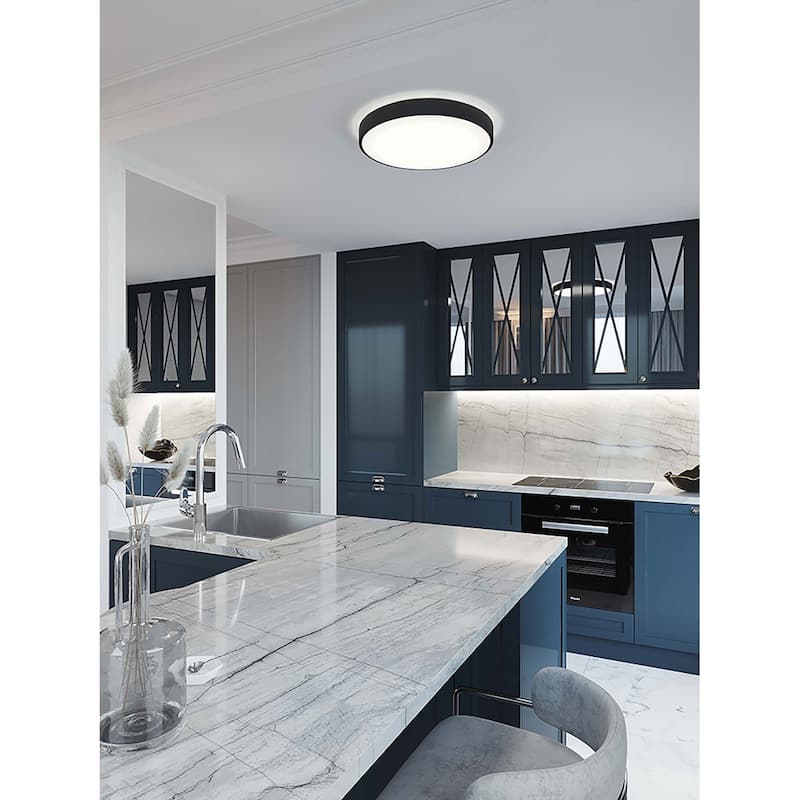 AFX Octavia LED Flush Mount - Black - Small 12 inch