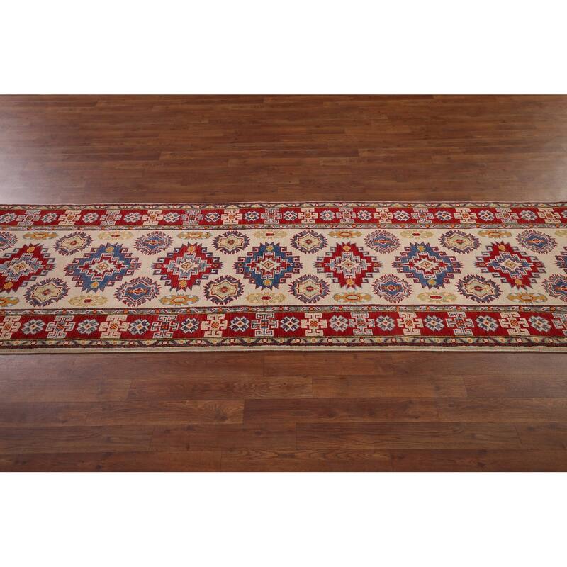 Kazak Runner Rug Handmade Wool Carpet - 2'10" x 16'3"