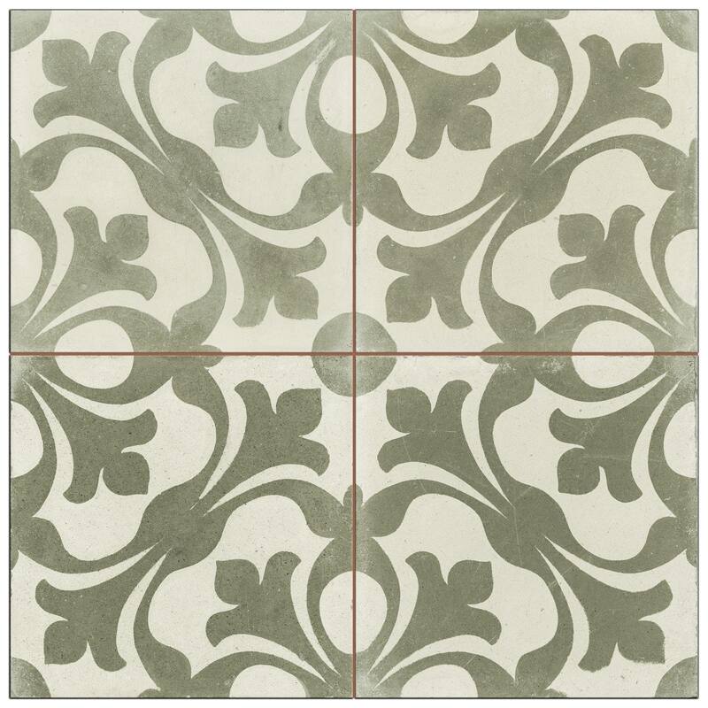 Merola Tile Kings Nouveau Sage 17-5/8" x 17-5/8" Fluted Ceramic Floor and Wall Tile