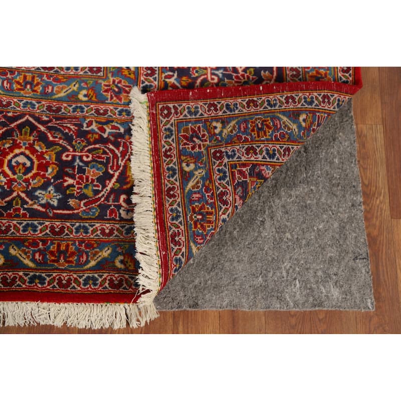 Traditional Kashan Vintage Persian Area Rug Handmade Wool Carpet - 9'8" x 13'2"