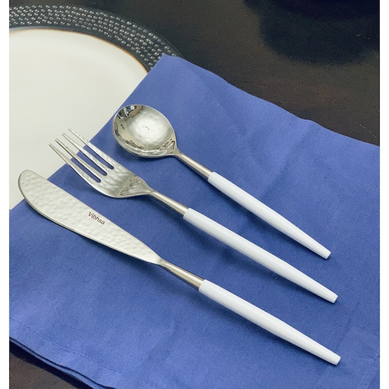 Vibhsa Stainless Steel Set of 18 Pieces (Dinner Knife, Dinner Fork, Soup Spoon)