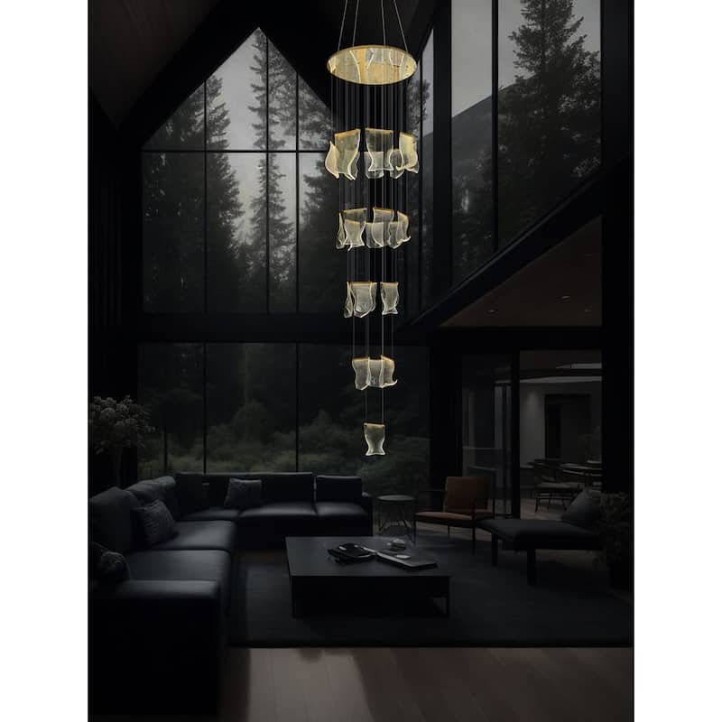 Luxury LED modern Chandelier 24 lights for Foyer staircase or hallway