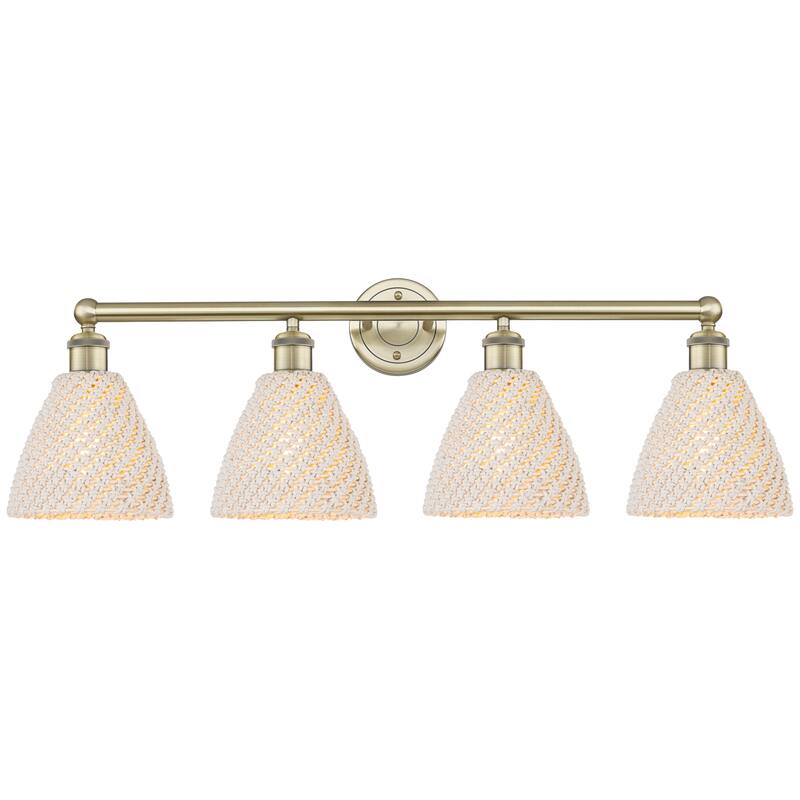 Innovations Lighting Endless Possibilities Edison - Bristol Natural - 4 Light 35" Bath Vanity Light - Antique Brass