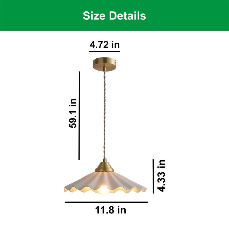 11.8 IN hangable light gold light fixture matel pendant light