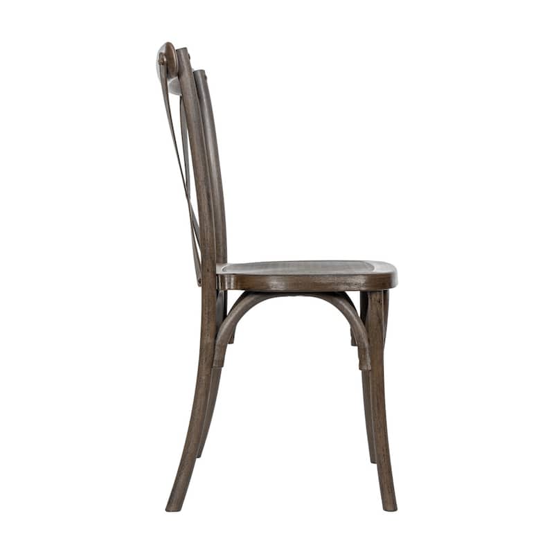 Indoor/Outdoor Commercial Grade Wood Look Resin Cross Back Chair - 19.25"W x 19.75"D x 35.25"H