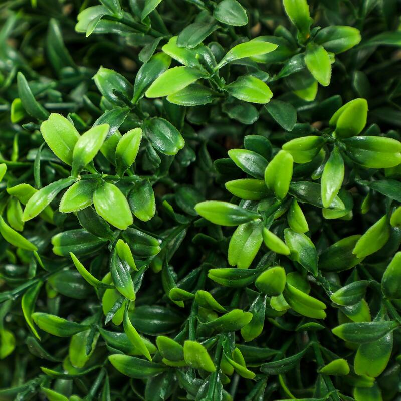 Artificial Boxwood Topiary Ball Trees Green PE Cement Pots for Indoor and Outdoor Decoration - 36"