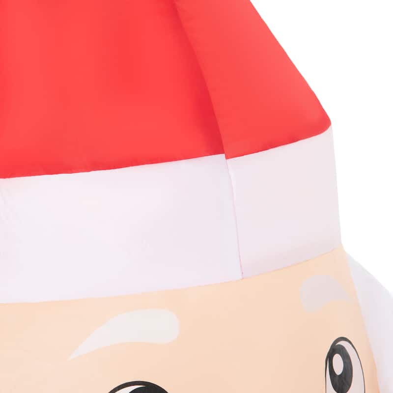 Outsunny 5ft Inflatable Christmas Santa Claus and Penguin, Blow-Up LED Display