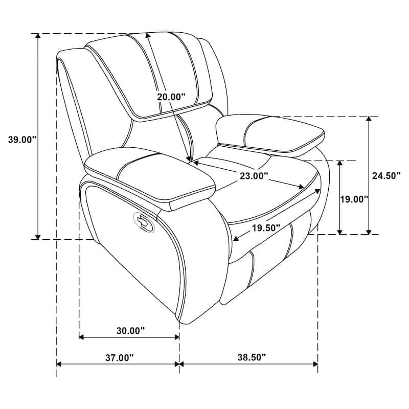 Camila Leatherette Upholstered Glider Recliner Chair