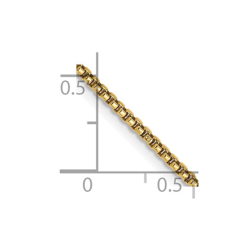 Curata 14k Yellow Gold 1.5mm Hollow Round Box Chain Necklace Options: 16 18 20 22 24 26 28 30