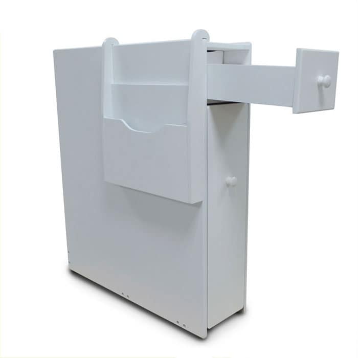 Slim Bathroom Storage Cabinet - Space Saving Organizer - White 