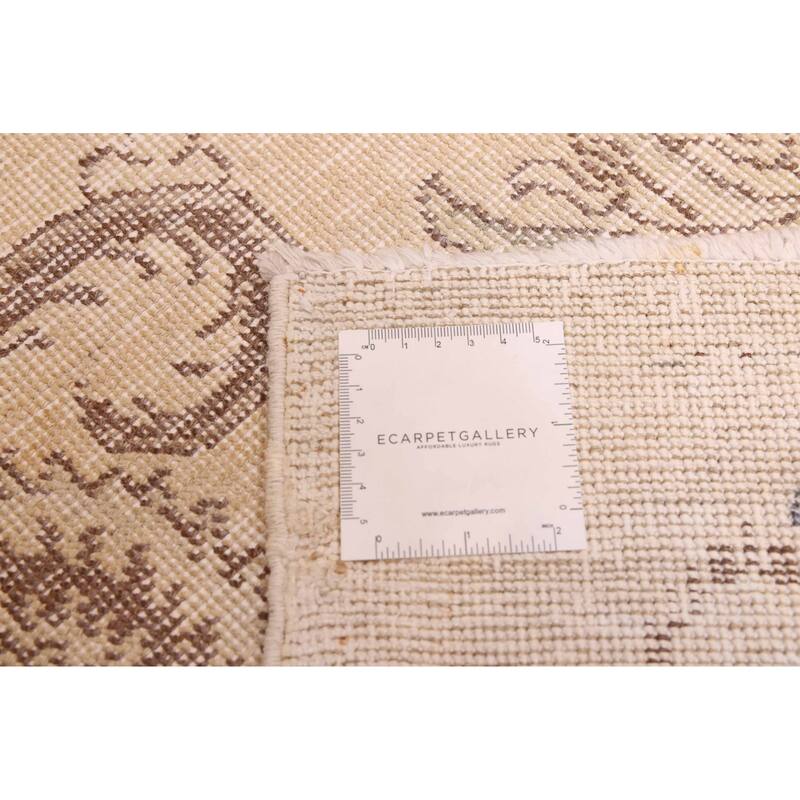 ECARPETGALLERY Hand-knotted Antalya Vintage Khaki Wool Rug - 9'0 x 11'8