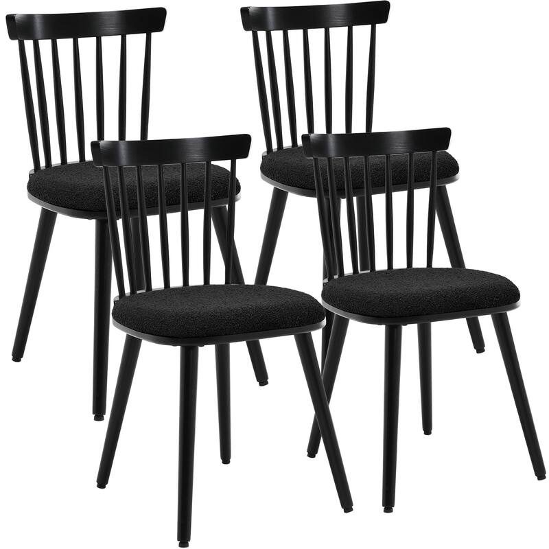 Solid Wood Spindle Back Windsor Dining Chairs Set of 2 - 33.3"H x 17.72"W x 19.7"D