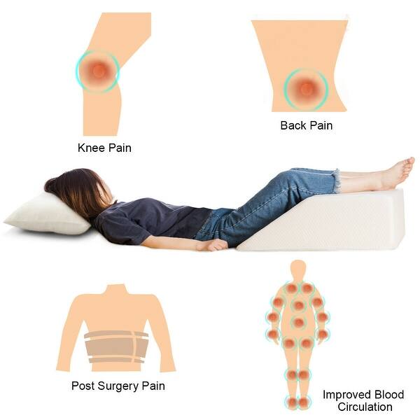 Shop Gymax Trapezoidal Elevating Leg Rest Pillow Foam Wedge Pillow