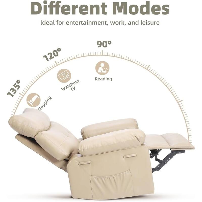 360° Swivel Oversized Recliner Chairs with Heat and Massage - Lazy Recliner Chair