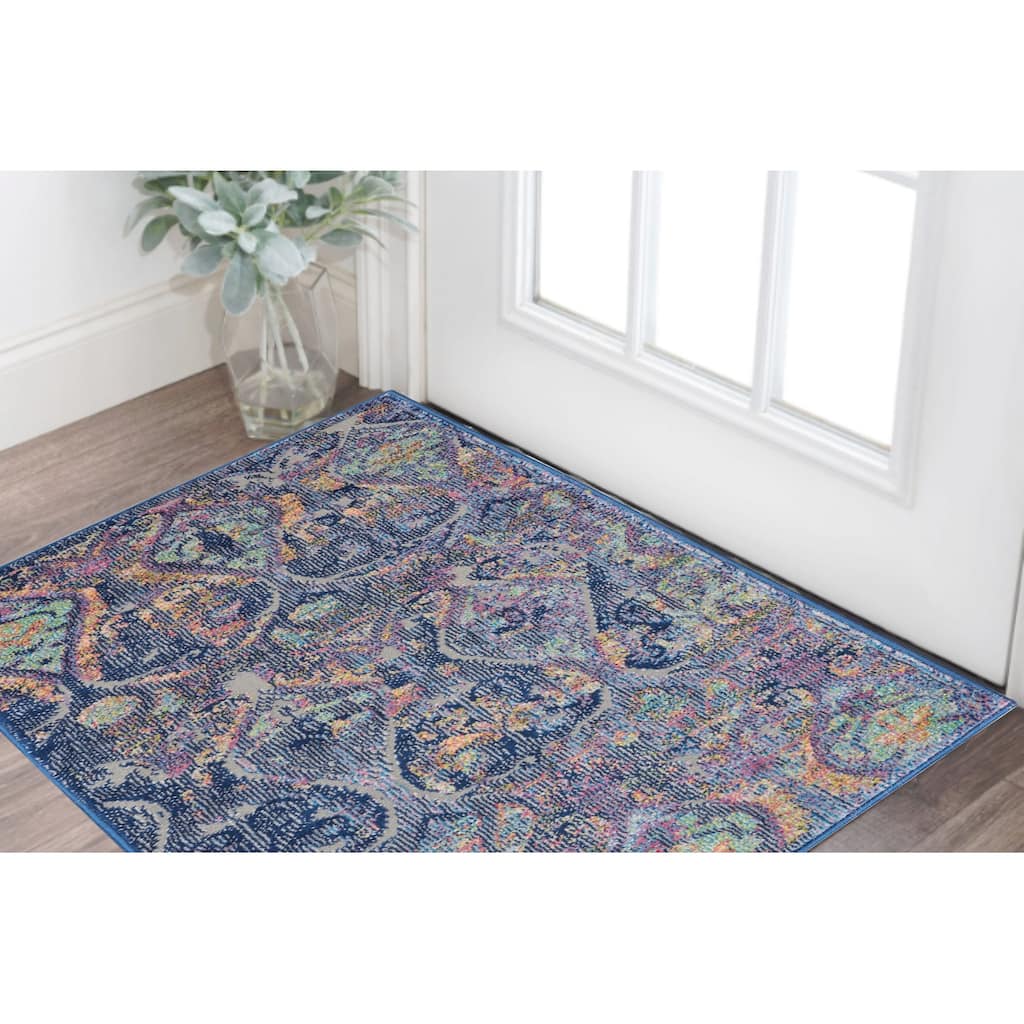 Fuqi Power Loomed Distressed Non Skid Area Rug By HomeRoots - 48' X '24' X '0.5