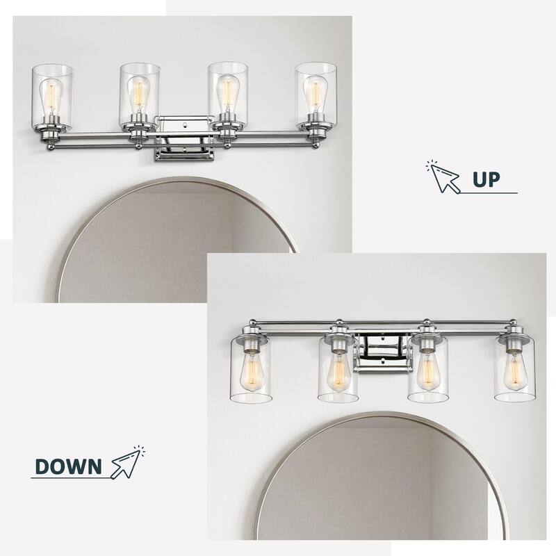 Bathroom Vanity Light,Wall Sconce Lamp Over Mirror with Clear Glass Shade