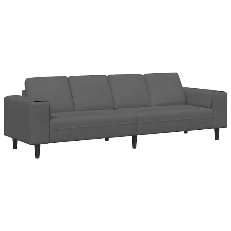 vidaXL Fabric Sofa with Cushion Dark Grey Corduroy fabric - 98.4 x 30.3 x 29.9 inch