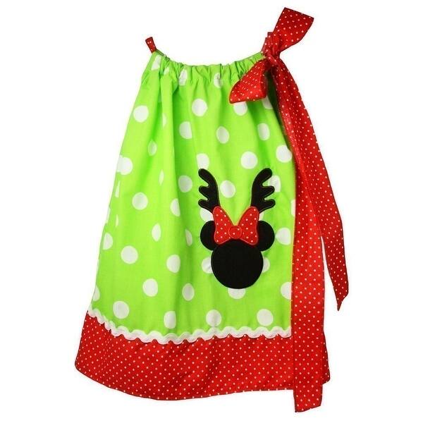 Shop Little Girls Green White Polka Dot Minnie Mouse Pillow Case