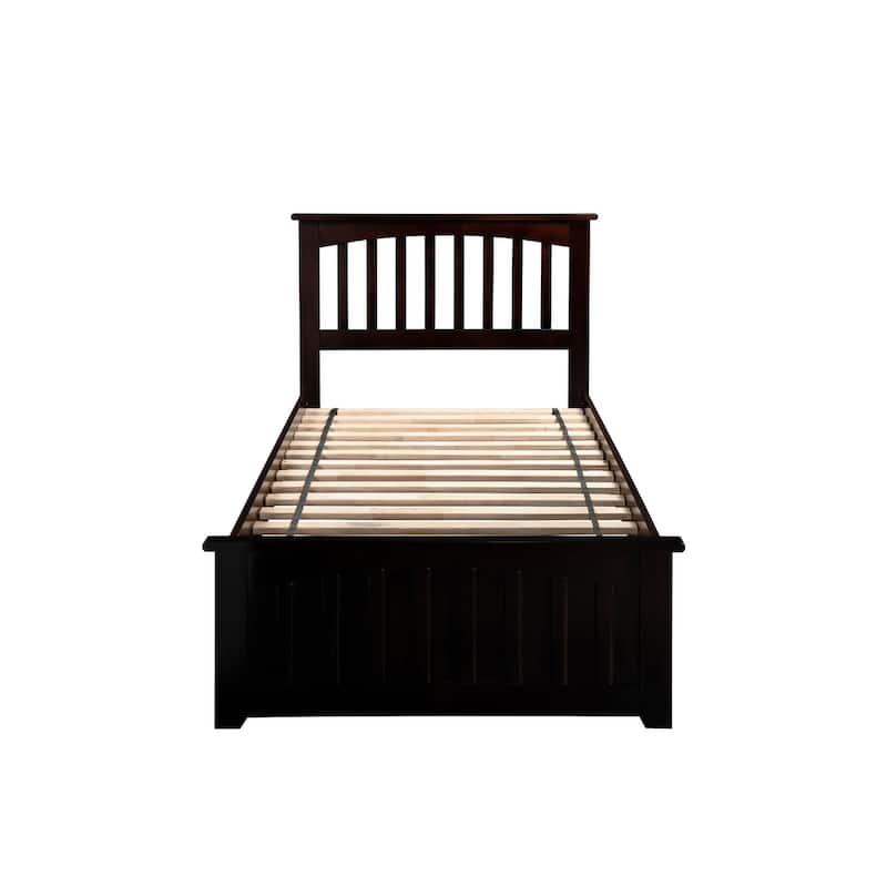 Platform Bed with Footboard & Drawers - Modern Bedroom Storage Bed Frame - Earthy Elegance Design