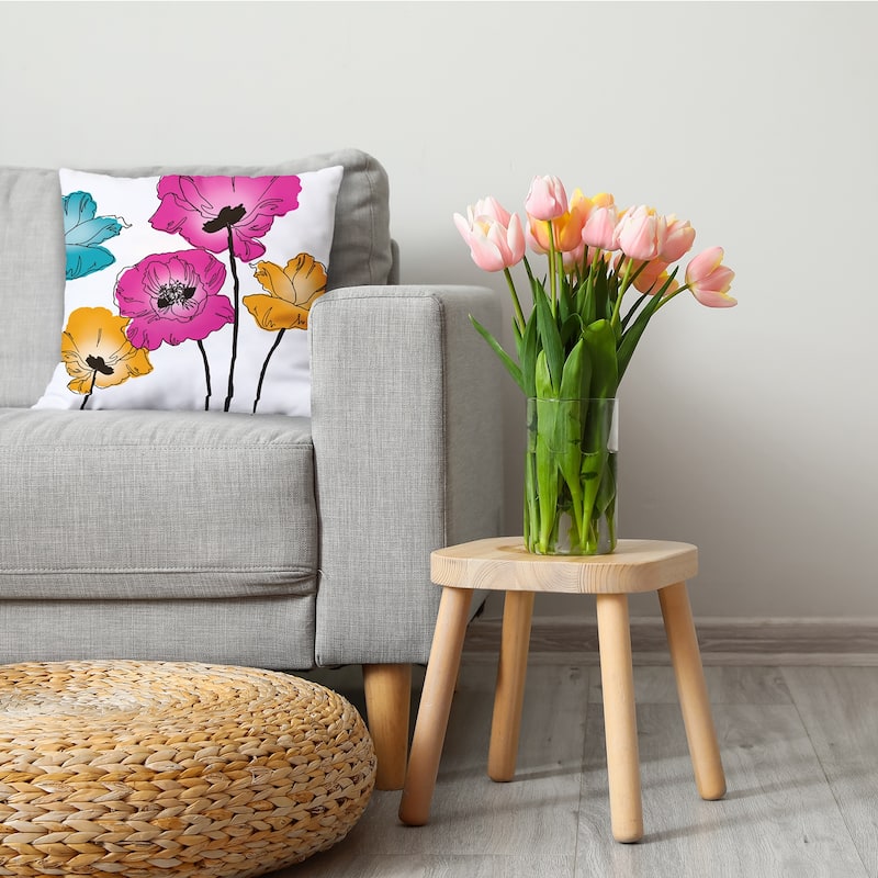 Popping Poppies Decorative Throw Pillow