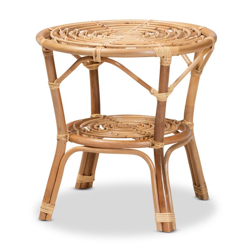 Cariel Modern Bohemian Natural Brown Rattan Coffee Table - Natural Brown