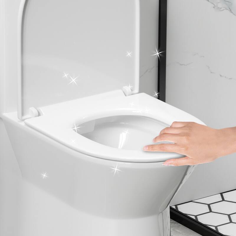 1.1/1.6 GPF Tornado Flush One-Piece Toilet with Comfort Chair Seat ADA Height 17",Siphonic S-trap 12",Rimless Bowl