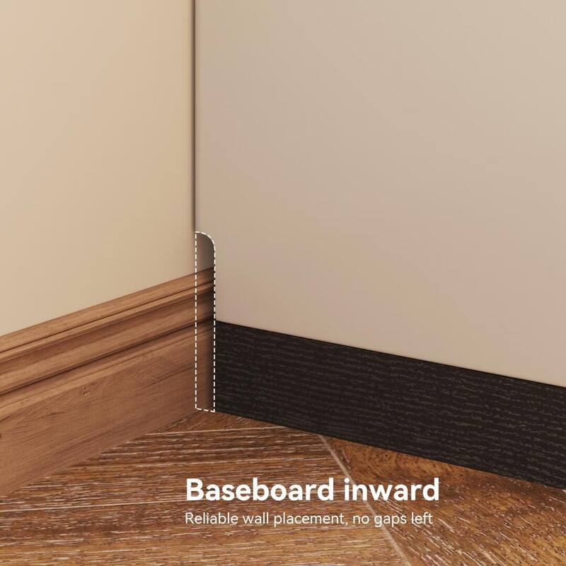 Modern 6-Drawer Storage Cabinet with Wavy Design and Black Wood-Grain Desktop