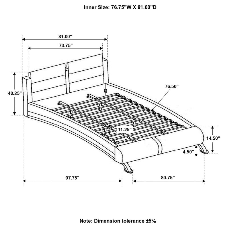 Jeremaine Contemporary Upholstered Sleigh Bed Black
