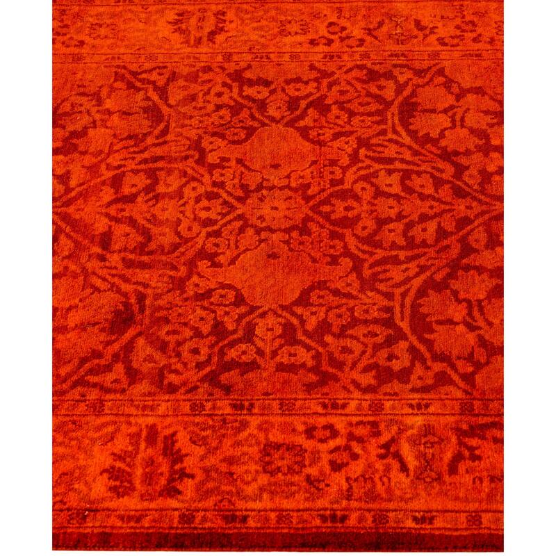 Overdyed One-of-a-Kind Hand-Knotted Area Rug - Orange - 2' 5" x 17' 10"